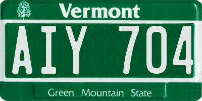 VT license plate AIY704