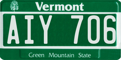 VT license plate AIY706