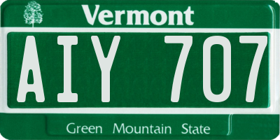 VT license plate AIY707