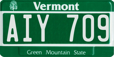 VT license plate AIY709