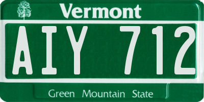 VT license plate AIY712