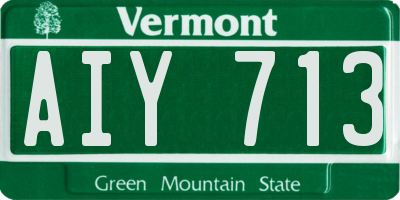 VT license plate AIY713