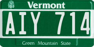 VT license plate AIY714