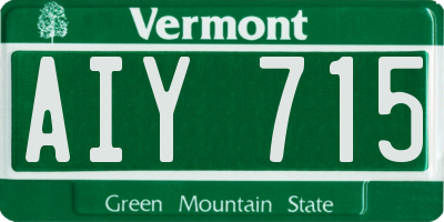 VT license plate AIY715