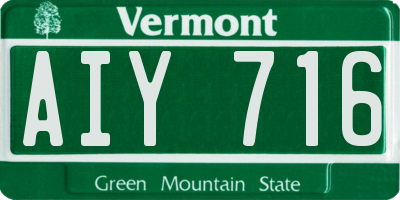 VT license plate AIY716