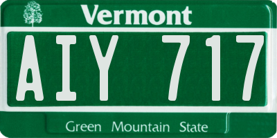 VT license plate AIY717