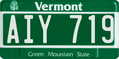 VT license plate AIY719