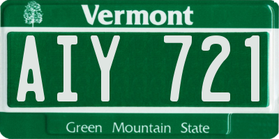 VT license plate AIY721