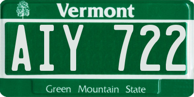 VT license plate AIY722