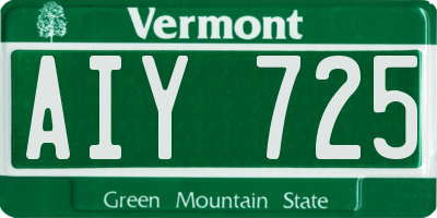 VT license plate AIY725