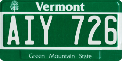 VT license plate AIY726