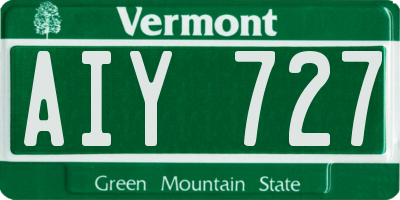 VT license plate AIY727