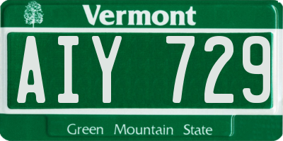 VT license plate AIY729