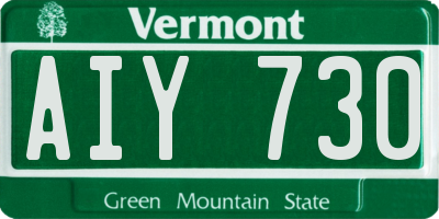 VT license plate AIY730