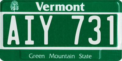 VT license plate AIY731