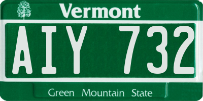 VT license plate AIY732