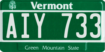 VT license plate AIY733