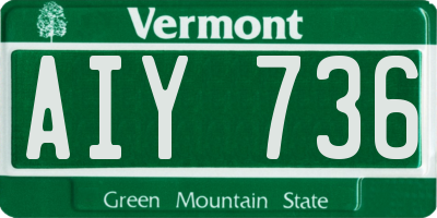 VT license plate AIY736