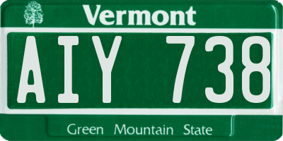 VT license plate AIY738