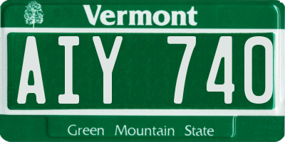 VT license plate AIY740