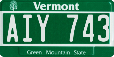 VT license plate AIY743