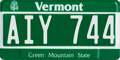 VT license plate AIY744