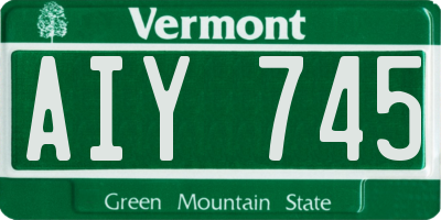 VT license plate AIY745