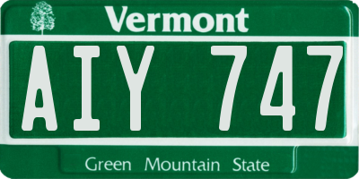 VT license plate AIY747