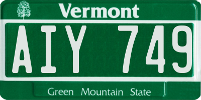 VT license plate AIY749