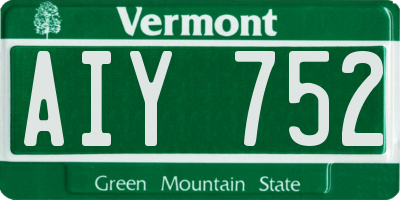 VT license plate AIY752