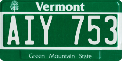 VT license plate AIY753