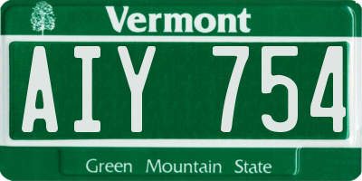 VT license plate AIY754