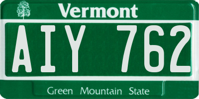 VT license plate AIY762