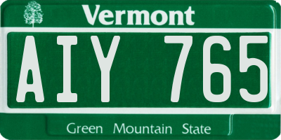 VT license plate AIY765