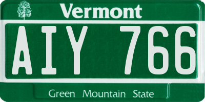 VT license plate AIY766