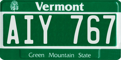 VT license plate AIY767