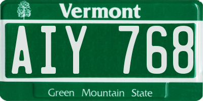 VT license plate AIY768