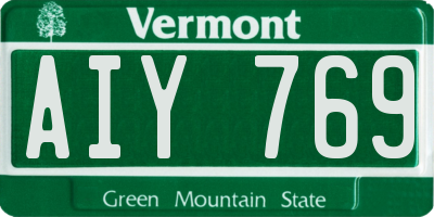 VT license plate AIY769