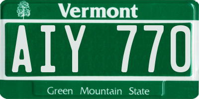 VT license plate AIY770