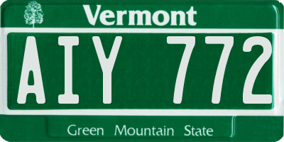 VT license plate AIY772