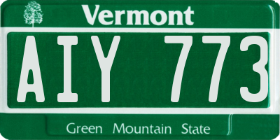 VT license plate AIY773