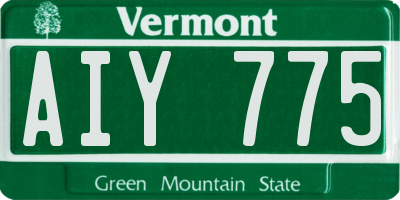 VT license plate AIY775