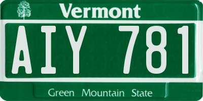 VT license plate AIY781