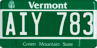 VT license plate AIY783