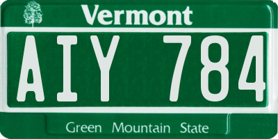 VT license plate AIY784