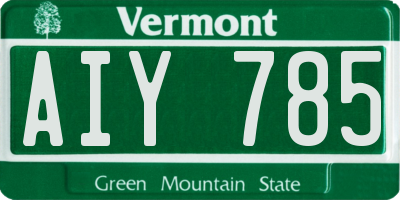 VT license plate AIY785
