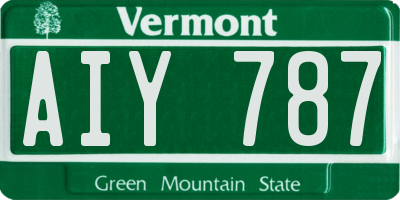VT license plate AIY787