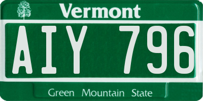 VT license plate AIY796