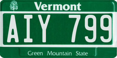 VT license plate AIY799