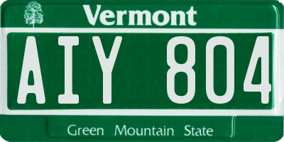 VT license plate AIY804